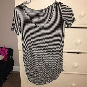 black and white striped t-shirt